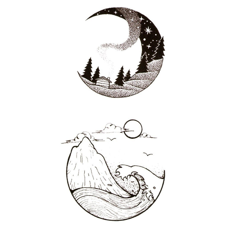 Tatouage éphémère : Round Landscape - ArtWear Tattoo - Tatouage temporaire