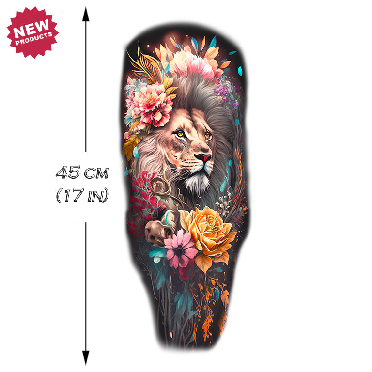 1sheet Lion & Flower Pattern Tattoo Sticker | SHEIN ASIA