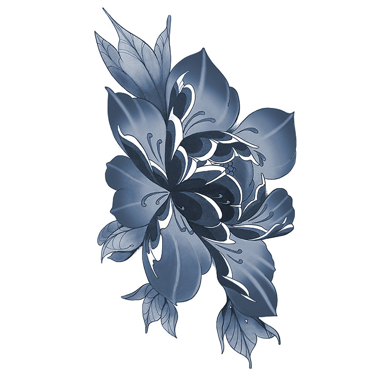 Temporary tattoo "Blue Peony"