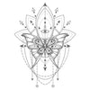 Tatouage éphémère : Sacred Geometric - Butterfly - ArtWear Tattoo - Tatouage temporaire