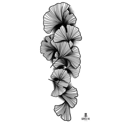 Tatouage éphémère : Ginkgo Leaf Sleeve - by Gent - ArtWear Tattoo - Tatouage temporaire