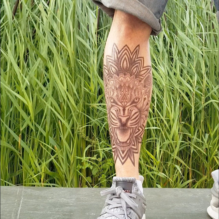 Tatouage éphémère : Large Tiger Mandala - by CASCAD - ArtWear Tattoo - Tatouage temporaire