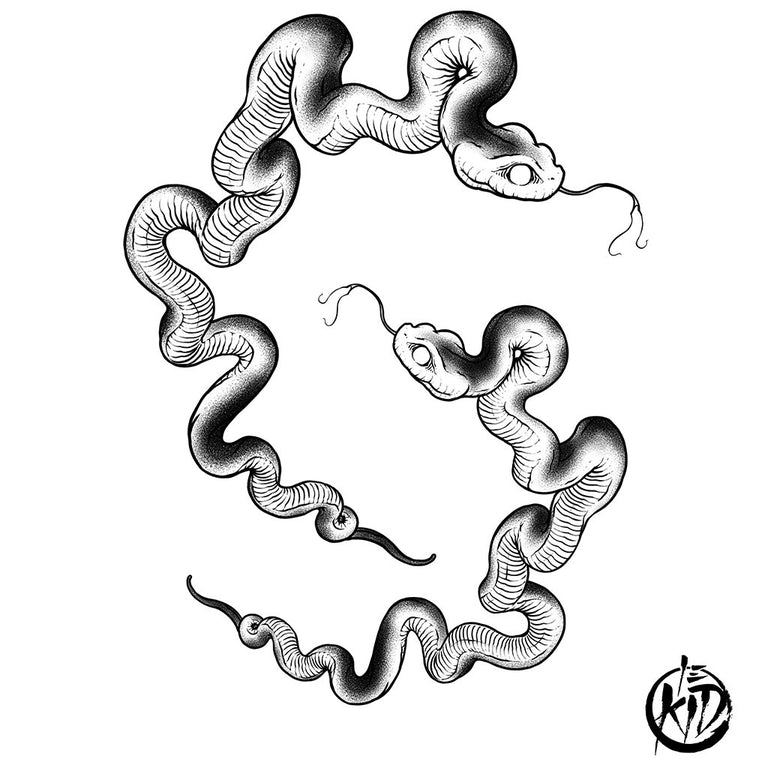 Tatouage éphémère : Snake Pack - by Le Kid - ArtWear Tattoo - Tatouage temporaire