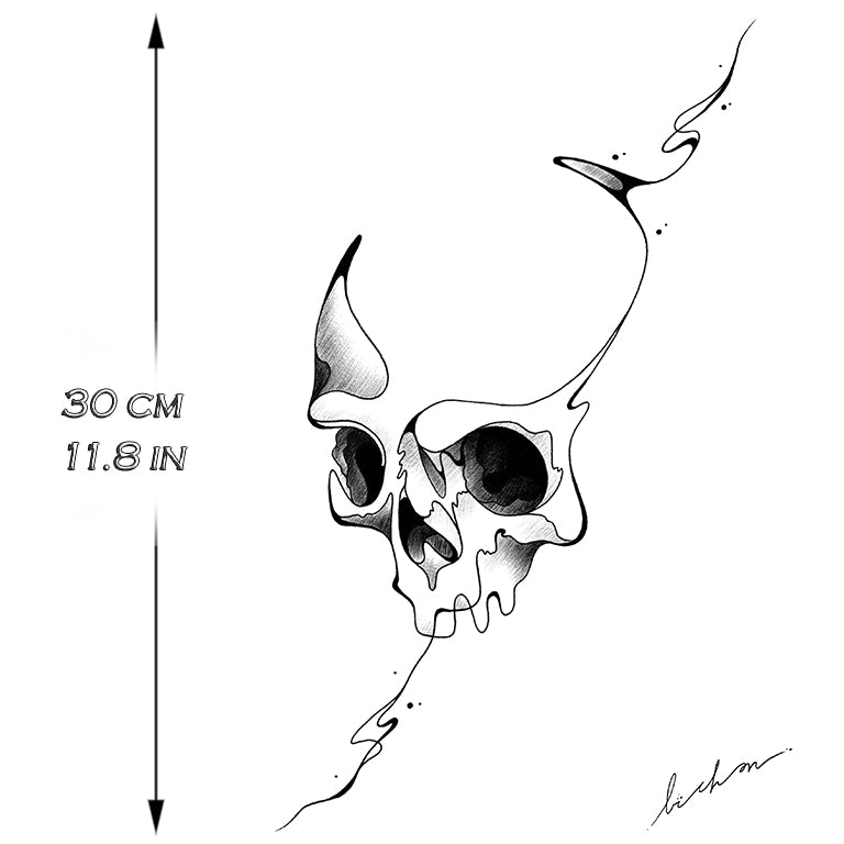 Tatouage éphémère : Skull Line - by Bichon - ArtWear Tattoo - Tatouage temporaire