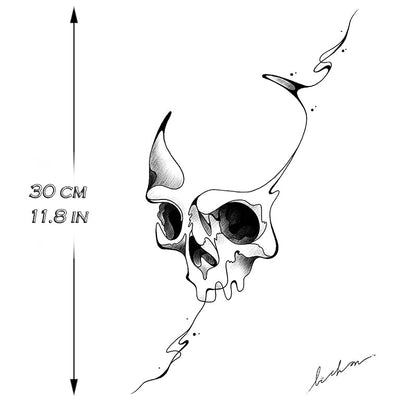 Tatouage éphémère : Skull Line - by Bichon - ArtWear Tattoo - Tatouage temporaire