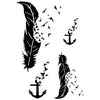 Tatouage éphémère : Black Anchor, Feathers & Birds - Pack - ArtWear Tattoo - Tatouage temporaire