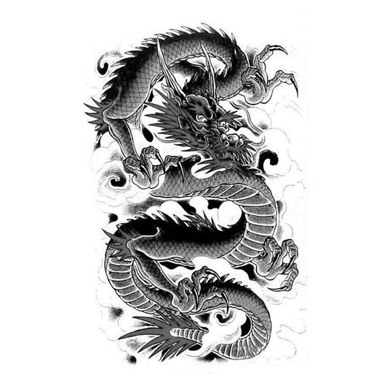 Asian Flower Dragon Tattoo – Tattoo for a week