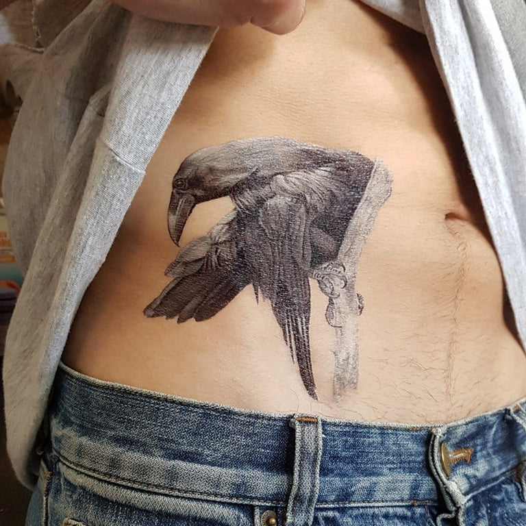 Tatouage éphémère : Black Raven - White Touch - ArtWear Tattoo - Tatouage temporaire