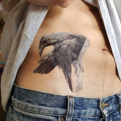 Tatouage éphémère : Black Raven - White Touch - ArtWear Tattoo - Tatouage temporaire