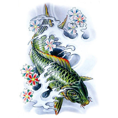 Tatouage éphémère : Blue Koi Fish - ArtWear Tattoo - Tatouage temporaire