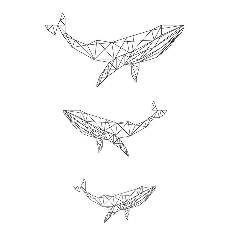 Tatouage éphémère : Geometric Whales - Pack - ArtWear Tattoo - Tatouage temporaire
