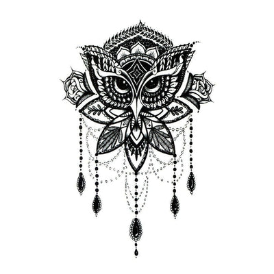 Tatouage éphémère : Lotus Owl - ArtWear Tattoo - Tatouage temporaire