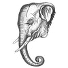 Tatouage éphémère : Old School Elephant Head - ArtWear Tattoo - Tatouage temporaire