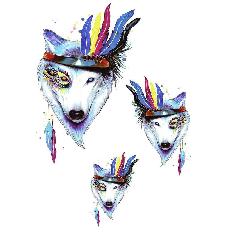 Tatouage éphémère : Watercolor Wolf - Pack - ArtWear Tattoo - Tatouage temporaire
