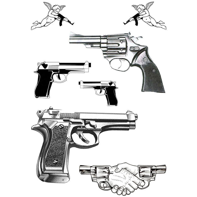 Tatouage éphémère : Gunz Talk V1 - Pack - ArtWear Tattoo - Tatouage temporaire