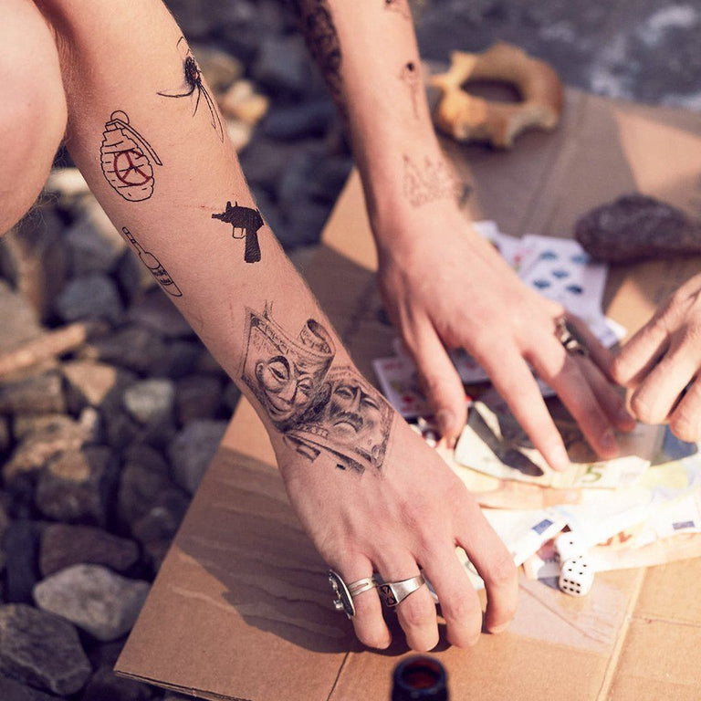 Tatouage éphémère : Money Masks - Pack - ArtWear Tattoo - Tatouage temporaire