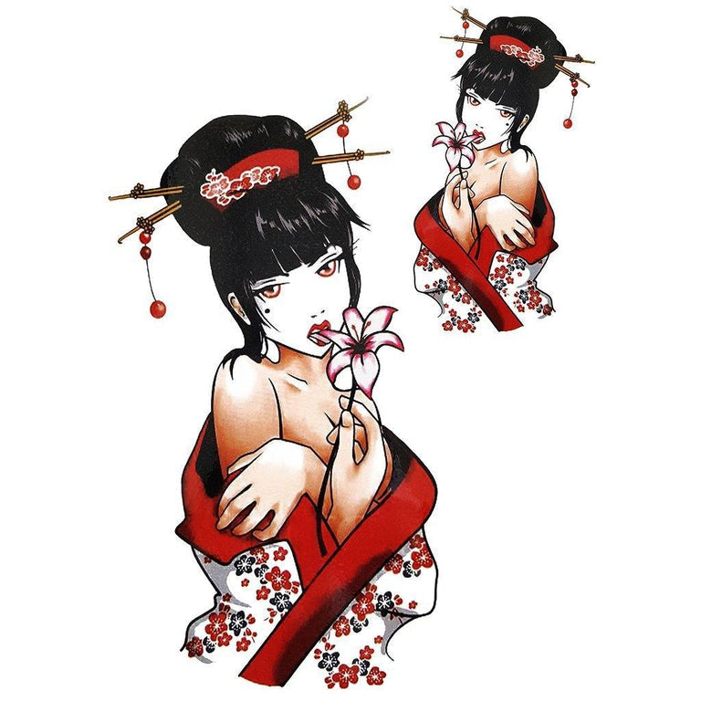 Tatouage éphémère : Sexy Geisha 2 - ArtWear Tattoo - Tatouage temporaire
