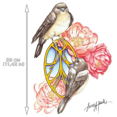 Tatouage éphémère : Golden Ornaments & Birds - by Fanny Hawk - ArtWear Tattoo - Tatouage temporaire