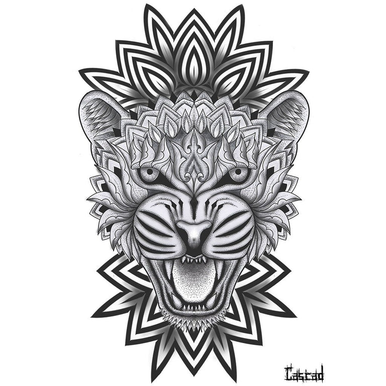 Tribal Tiger Clipart Transparent PNG Hd, Tribal Tiger Tattoo Design,  Abstract, Aggression, Anger PNG Image For Free Download