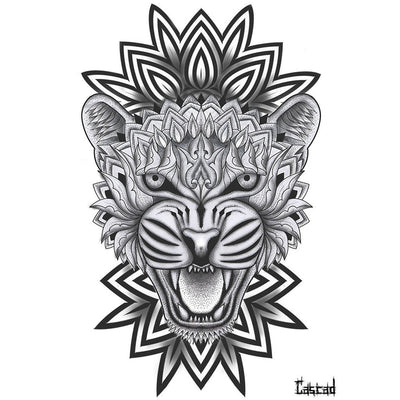 Tatouage éphémère : Tiger Mandala - by CASCAD - ArtWear Tattoo - Tatouage temporaire