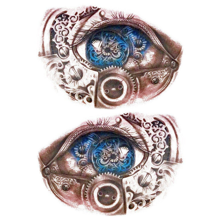 Tatouage éphémère : Blue Mechanical Eyes - Pack - ArtWear Tattoo - Tatouage temporaire