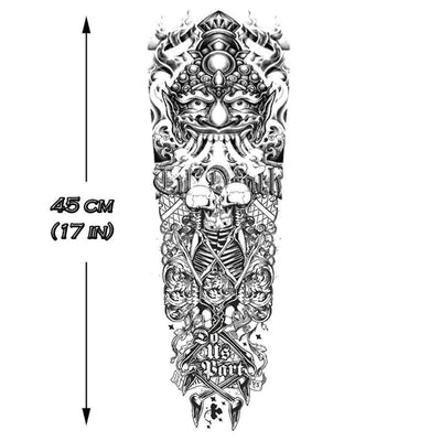 Tatouage éphémère : "Til Death Make Us Part" Sleeve - ArtWear Tattoo - Tatouage temporaire
