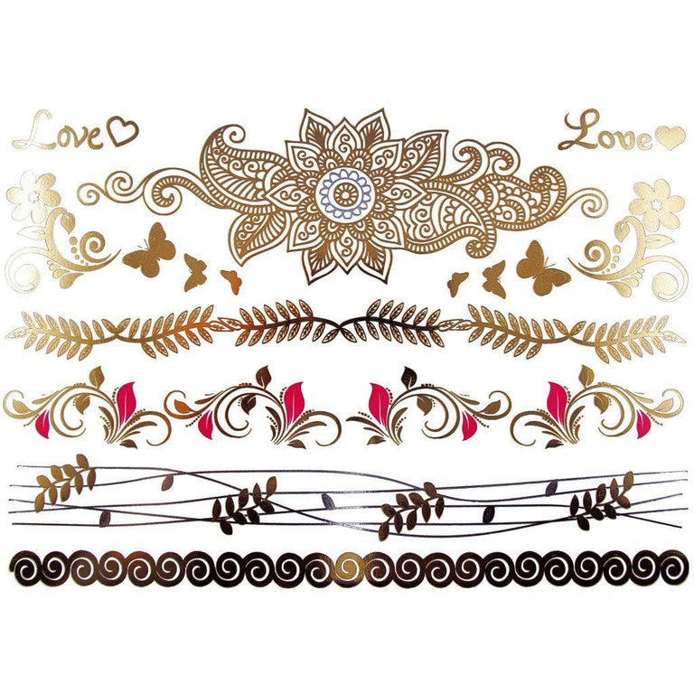 Tatouage éphémère : Metallic Gold - Pack 26 - ArtWear Tattoo - Tatouage temporaire