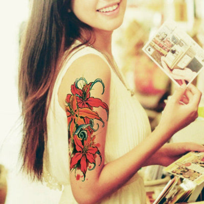 Tatouage éphémère : Red Flowers - ArtWear Tattoo - Tatouage temporaire
