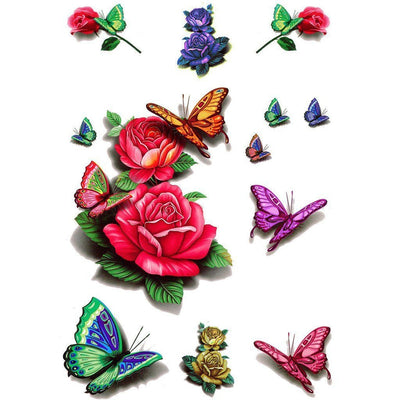 Tatouage éphémère : Roses & Butterflies - ArtWear Tattoo - Tatouage temporaire