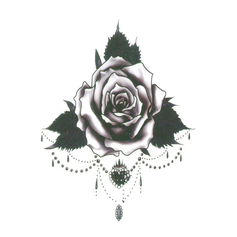 Black Rose Flowers Temporary Tattoo For Women Realistic Fake Tattoo For Arm  Leg | eBay
