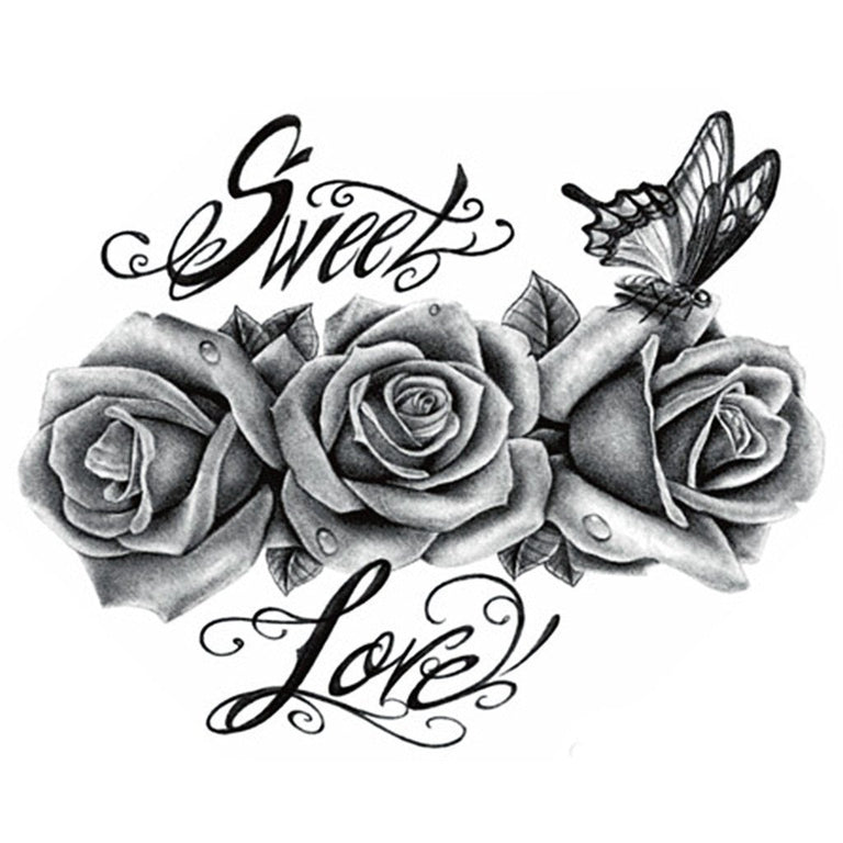 Tatouage éphémère : Sweet Love Roses - ArtWear Tattoo - Tatouage temporaire