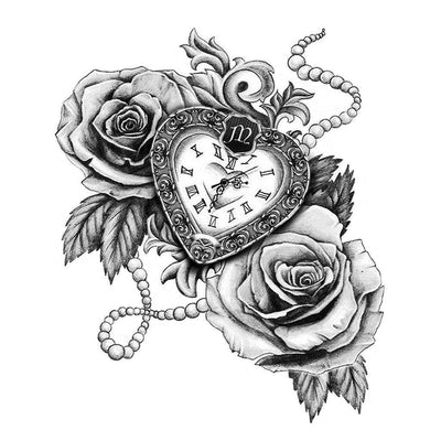 Tatouage éphémère : Time vs. Roses - ArtWear Tattoo - Tatouage temporaire