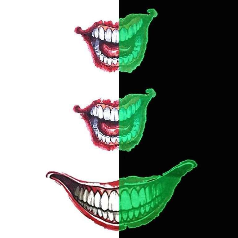 Tatouage éphémère : Glow in the Dark Joker Smile - Pack - ArtWear Tattoo - Tatouage temporaire