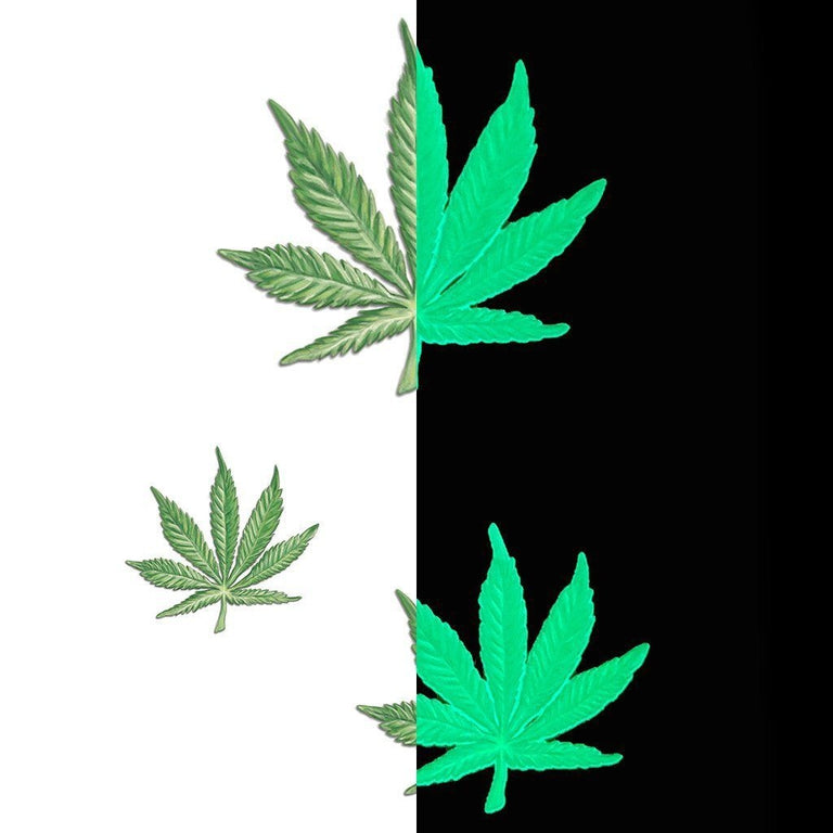 Tatouage éphémère : Glow in the Dark Marijuna Leaf - Pack - ArtWear Tattoo - Tatouage temporaire