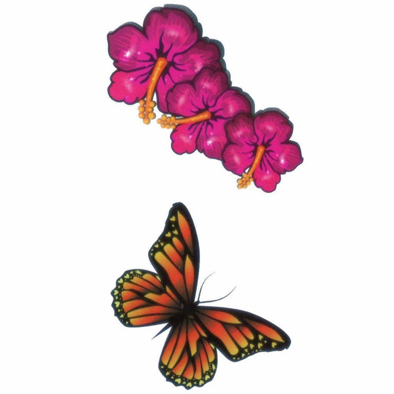 Tatouage éphémère : Lil Hibiscus & Butterfly - ArtWear Tattoo - Tatouage temporaire