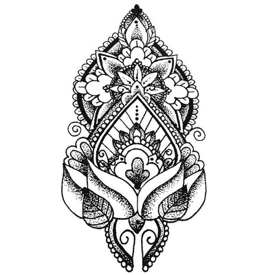 Tatouage éphémère : Black Long Lotus - ArtWear Tattoo - Tatouage temporaire
