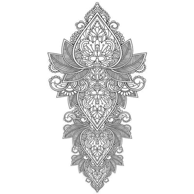 Tatouage éphémère : Large Ornamental Design - ArtWear Tattoo - Tatouage temporaire