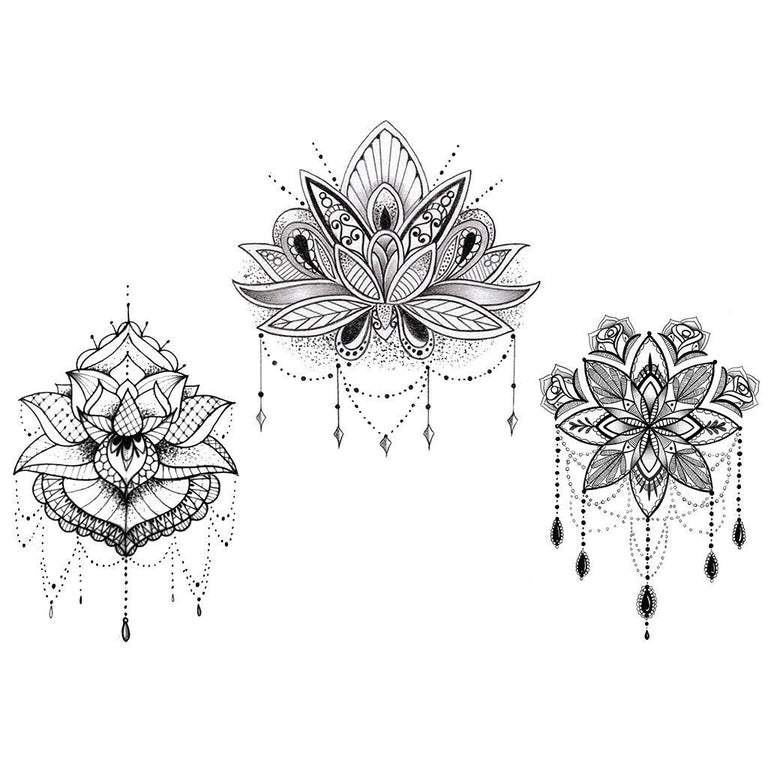 Tatouage éphémère : The 3 Lotus - Pack - ArtWear Tattoo - Tatouage temporaire