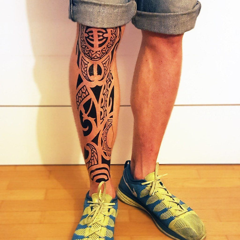 Maori tattoo leg design Stock Vector | Adobe Stock