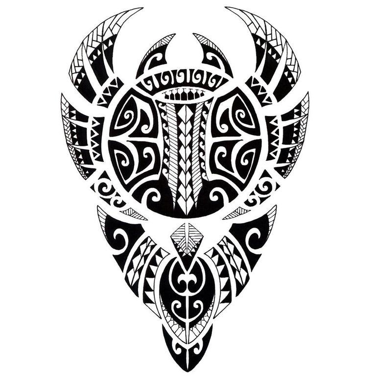 Tatouage éphémère : Polynesian Manta Ray - ArtWear Tattoo - Tatouage temporaire