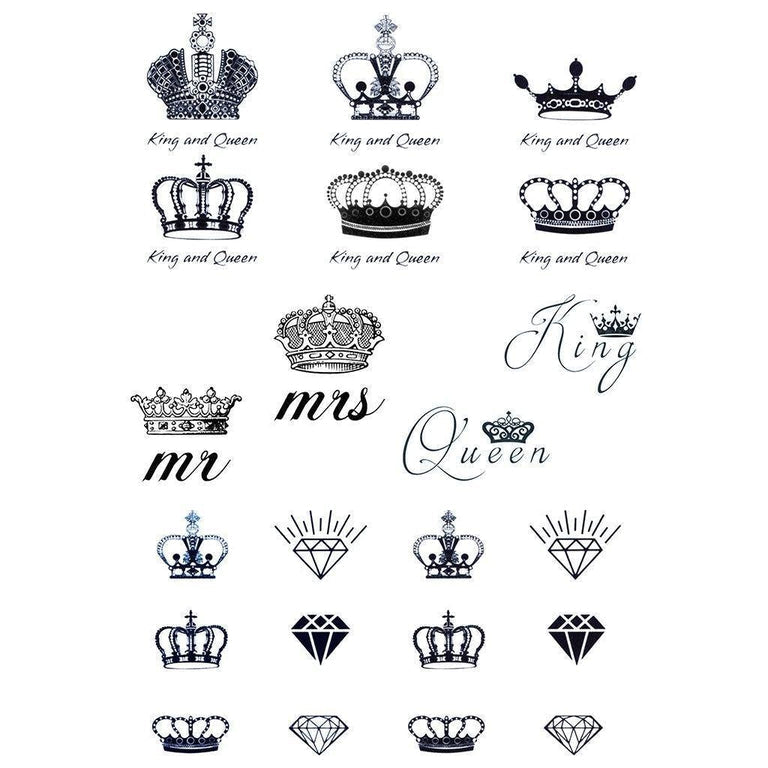 Tatouage éphémère : Crowns & Diamonds - Pack - ArtWear Tattoo - Tatouage temporaire