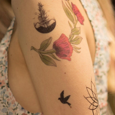 Tatouage éphémère : Round Moon Landscape - Pack - ArtWear Tattoo - Tatouage temporaire
