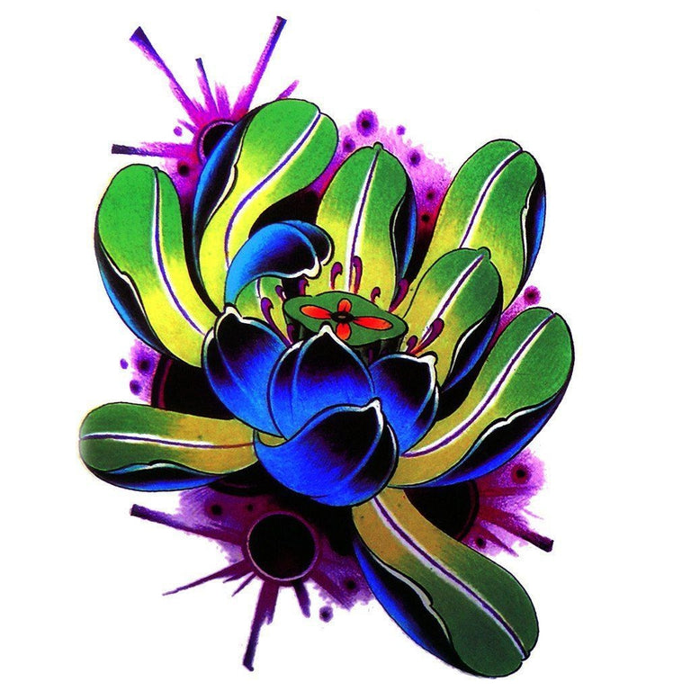 Tatouage éphémère : Green Water Flower - ArtWear Tattoo - Tatouage temporaire