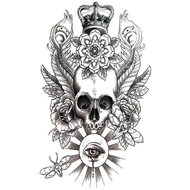 Tatouage éphémère : Skull Eye Crown - ArtWear Tattoo - Tatouage temporaire