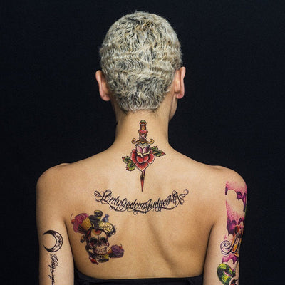 Tatouage éphémère : Spider Woman & Dagger - Pack - ArtWear Tattoo - Tatouage temporaire