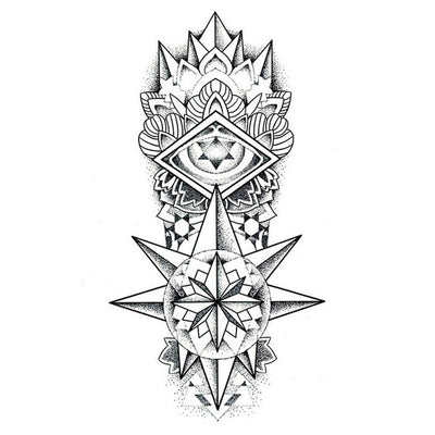 Tatouage éphémère : Sanskrit Star Origami - ArtWear Tattoo - Tatouage temporaire