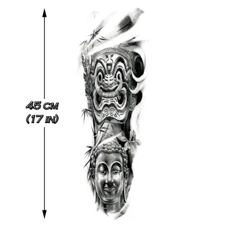 Tatouage éphémère : Asian Story Sleeve B&W - ArtWear Tattoo - Tatouage temporaire