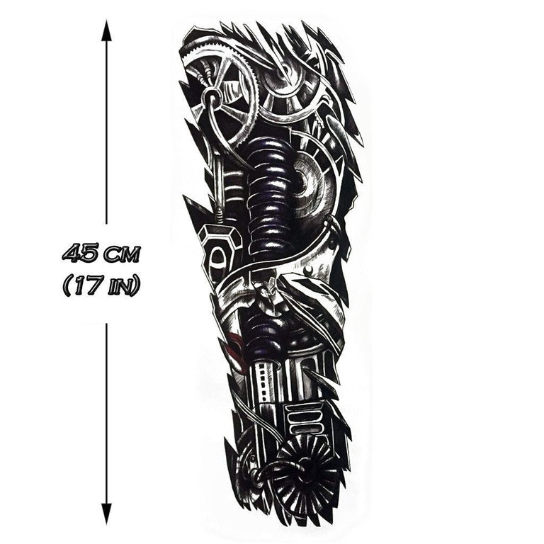 Tatouage éphémère : Mechanical Sleeve - ArtWear Tattoo - Tatouage temporaire