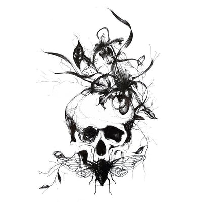 Tatouage éphémère : Artsy Skull - ArtWear Tattoo - Tatouage temporaire