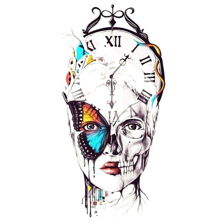 Tatouage éphémère : Clock Woman - ArtWear Tattoo - Tatouage temporaire